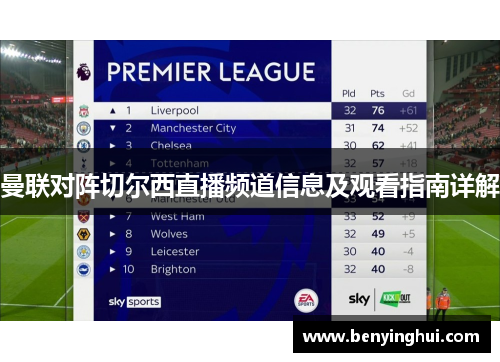 曼联对阵切尔西直播频道信息及观看指南详解